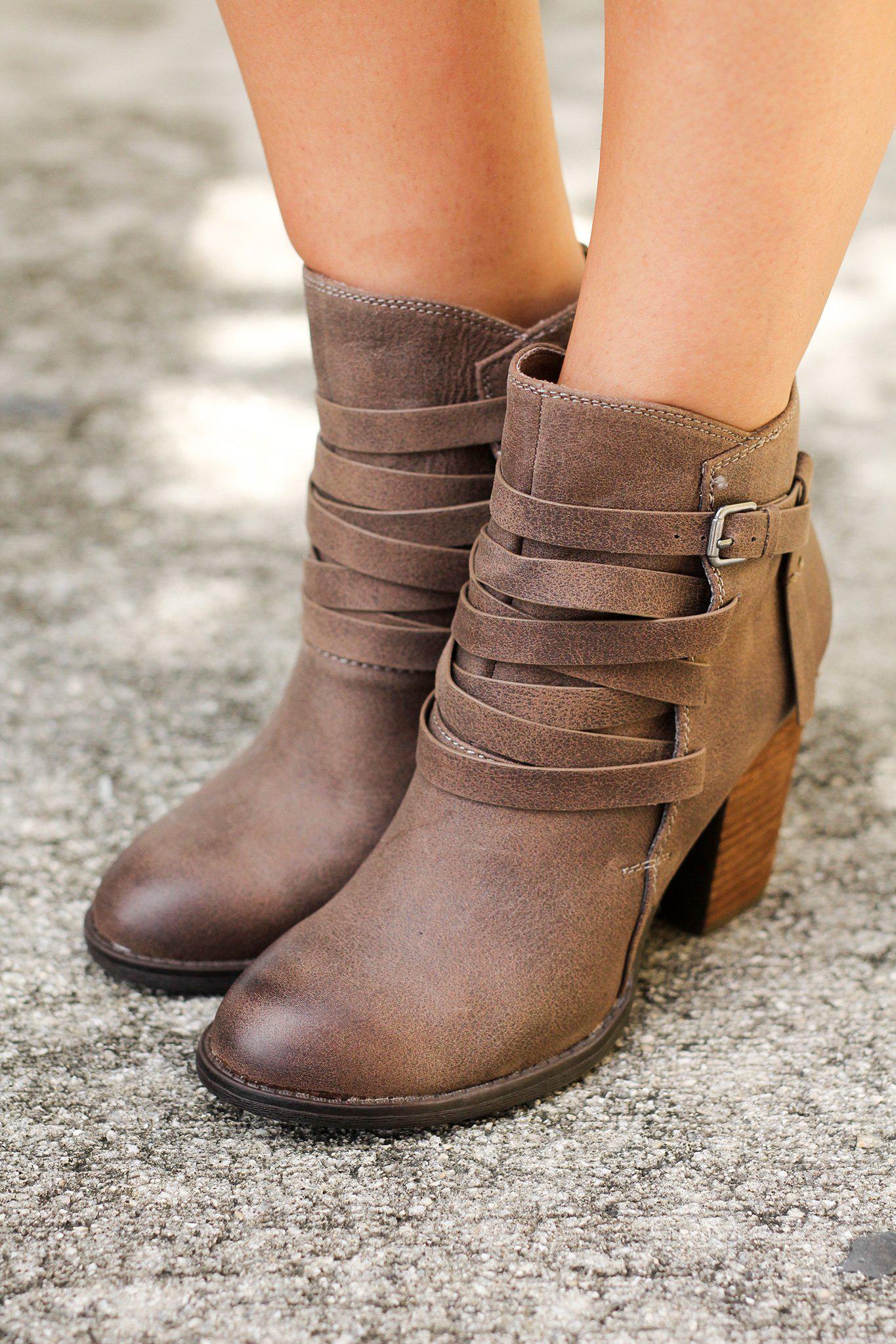 Manto Taupe Booties | Online Boutiques – Saved by the Dress