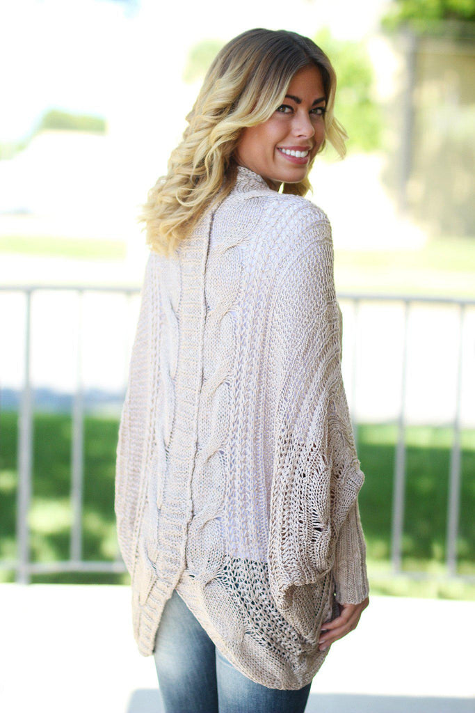 Taupe Knit Open Cardigan | Open Cardigan | Taupe Cardigan | Online ...