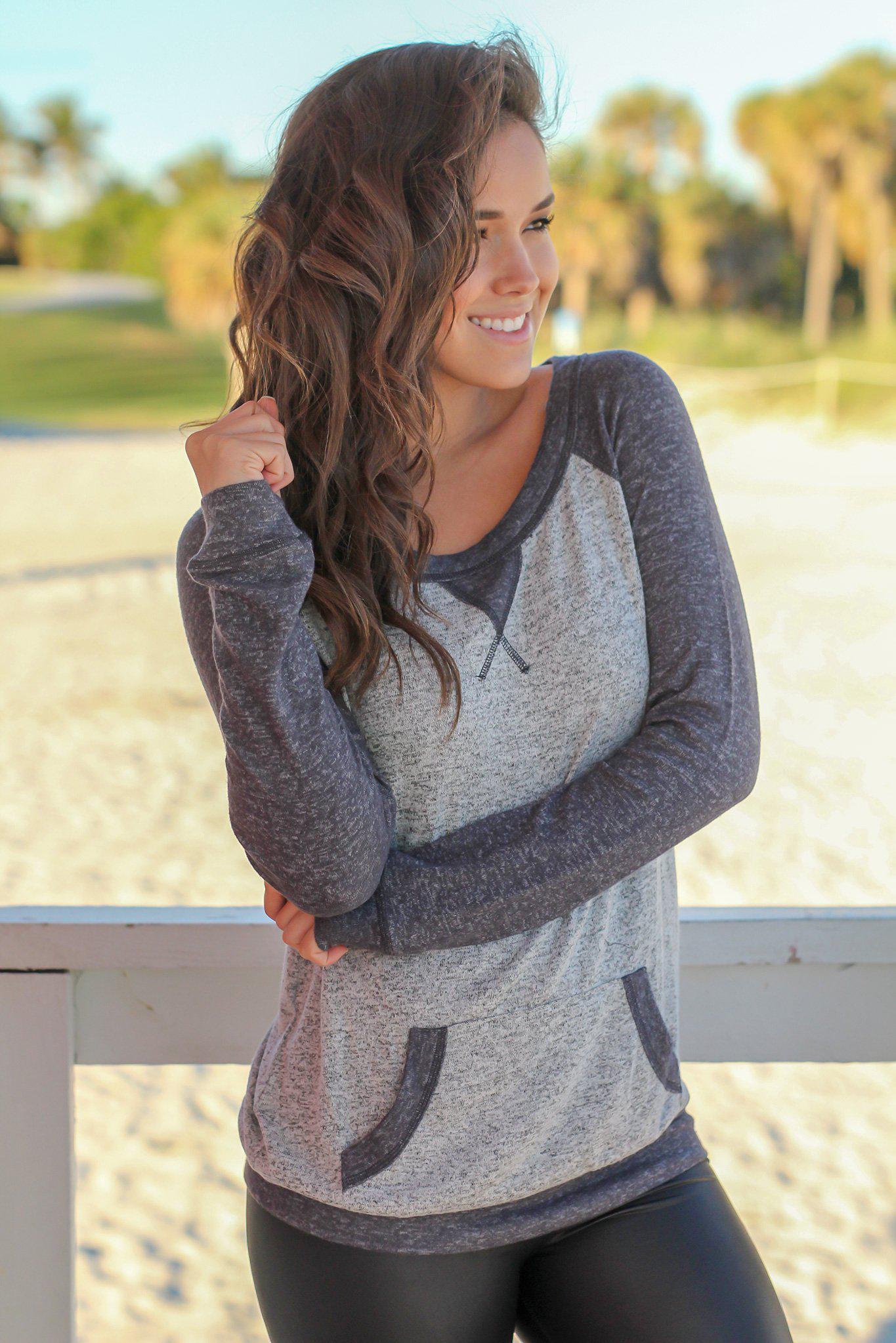 Heather Gray Pullover Top | Cute Tops – Saved by the Dress