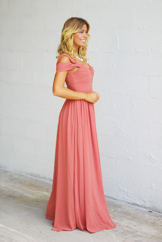 Vintage Rose Off Shoulder Maxi Dress | Vintage Rose Maxi Dress ...