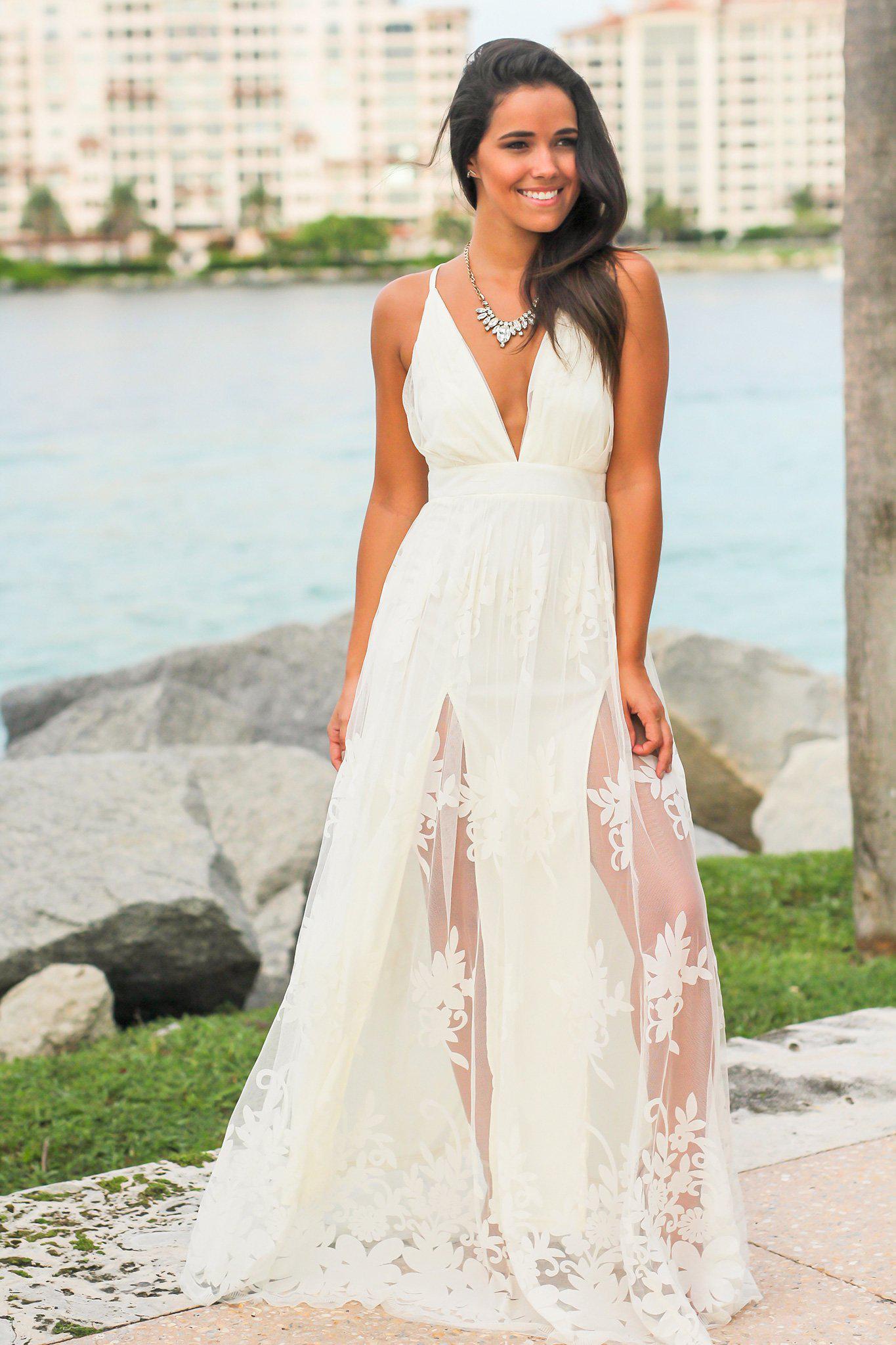 white ivory maxi dress