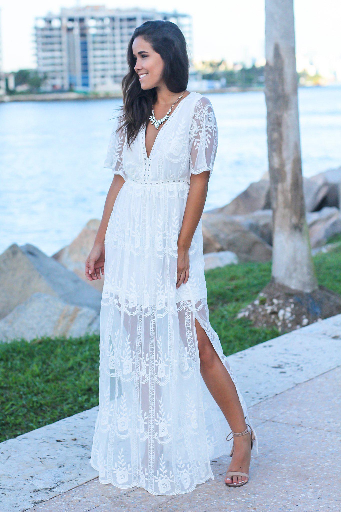 white embroidered dress maxi