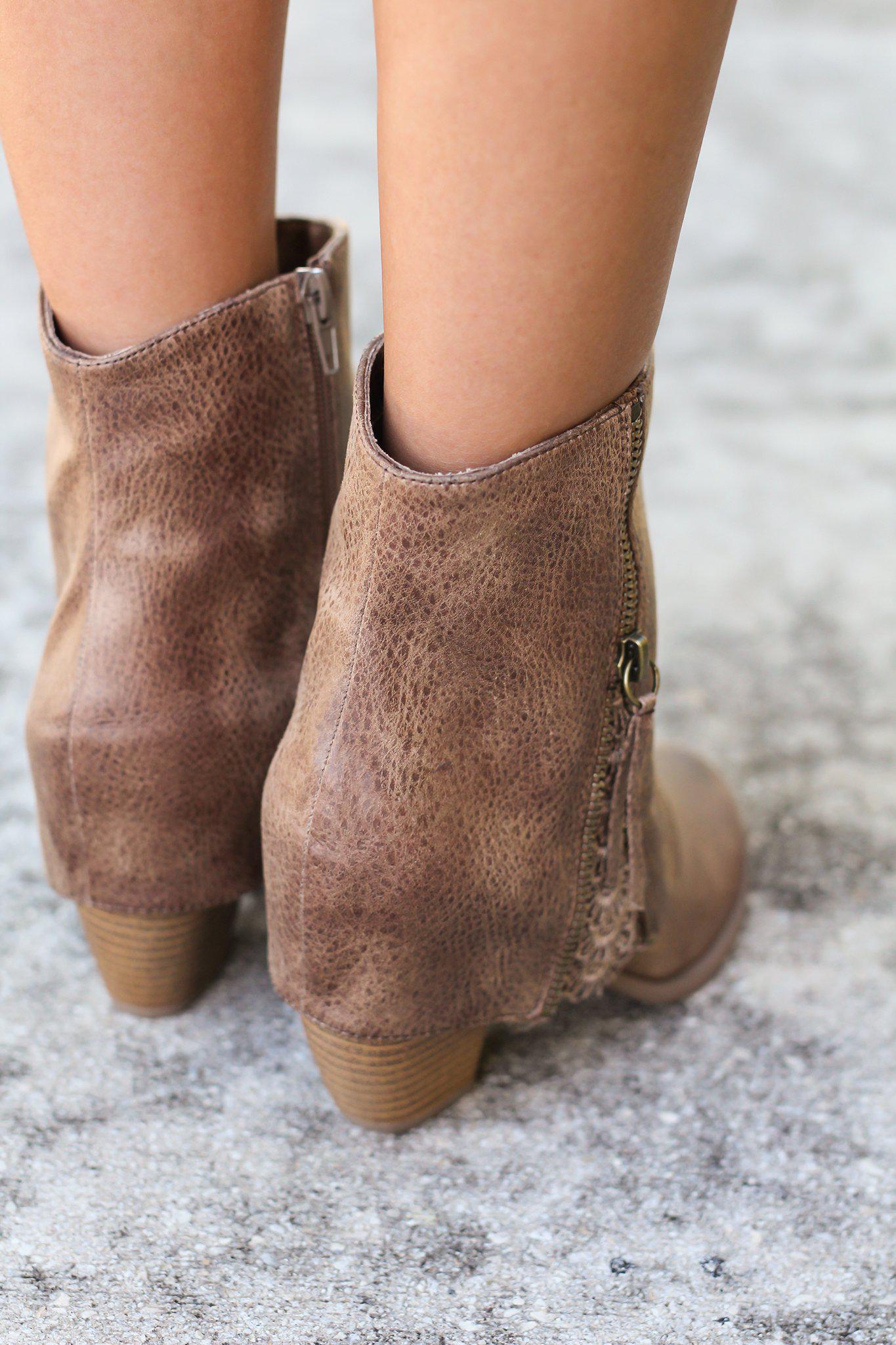 Summer Taupe Booties Online Boutiques Saved by the Dress