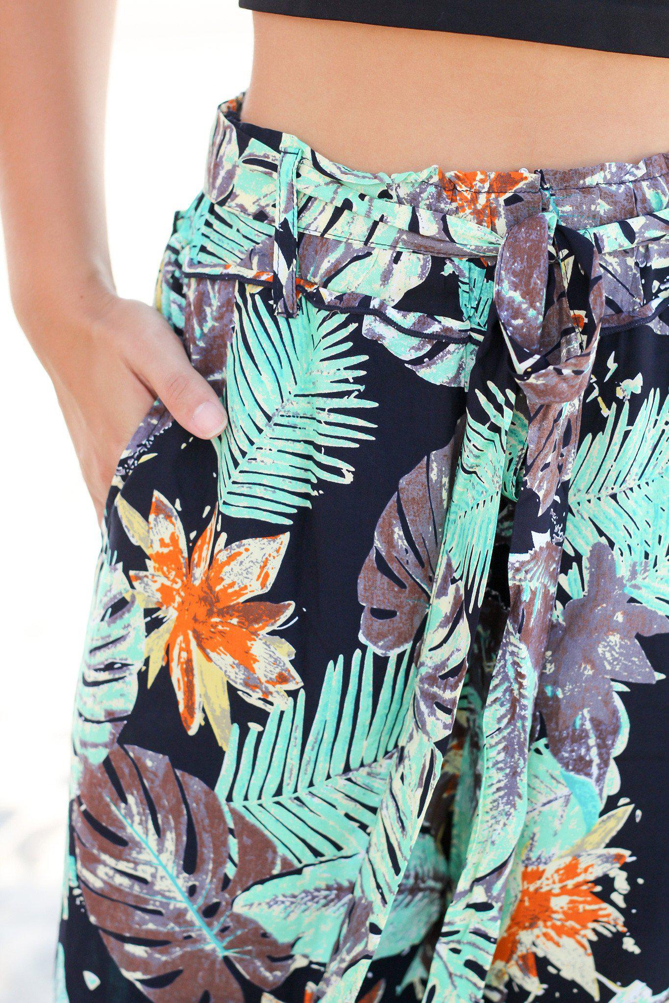 Navy Tropical Pants | Online Boutiques – Saved by the Dress