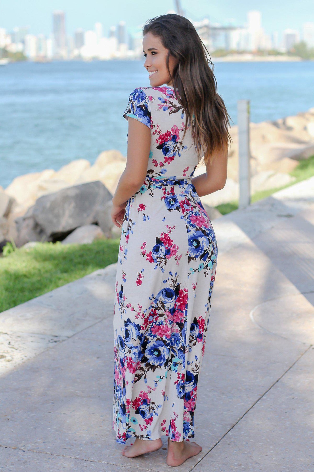 Ivory and Pink Floral Maxi Dress | Maxi Dresses – Saved by the Dress
