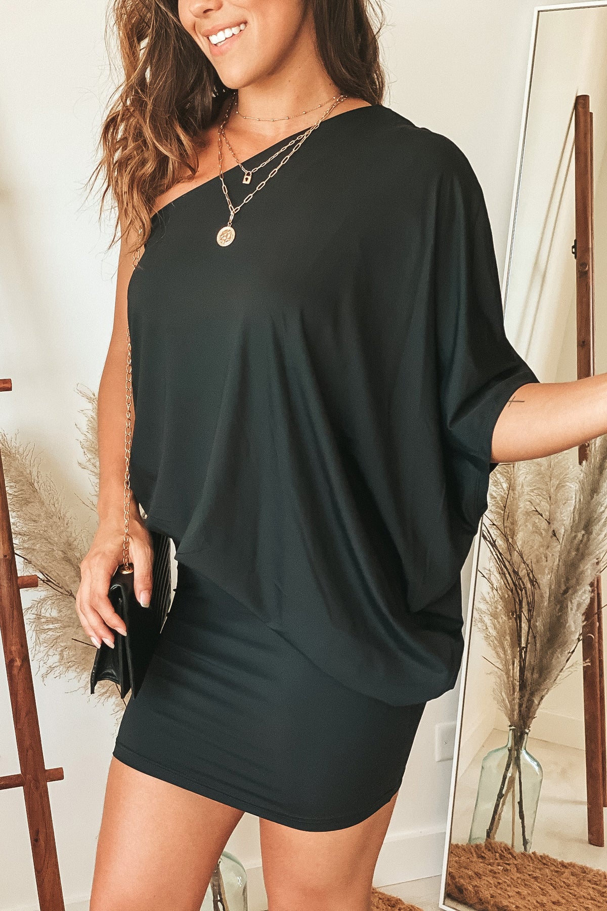 Black Asymmetrical Long Sleeve Dress | Asymmetrical Dress | Cute Dress ...