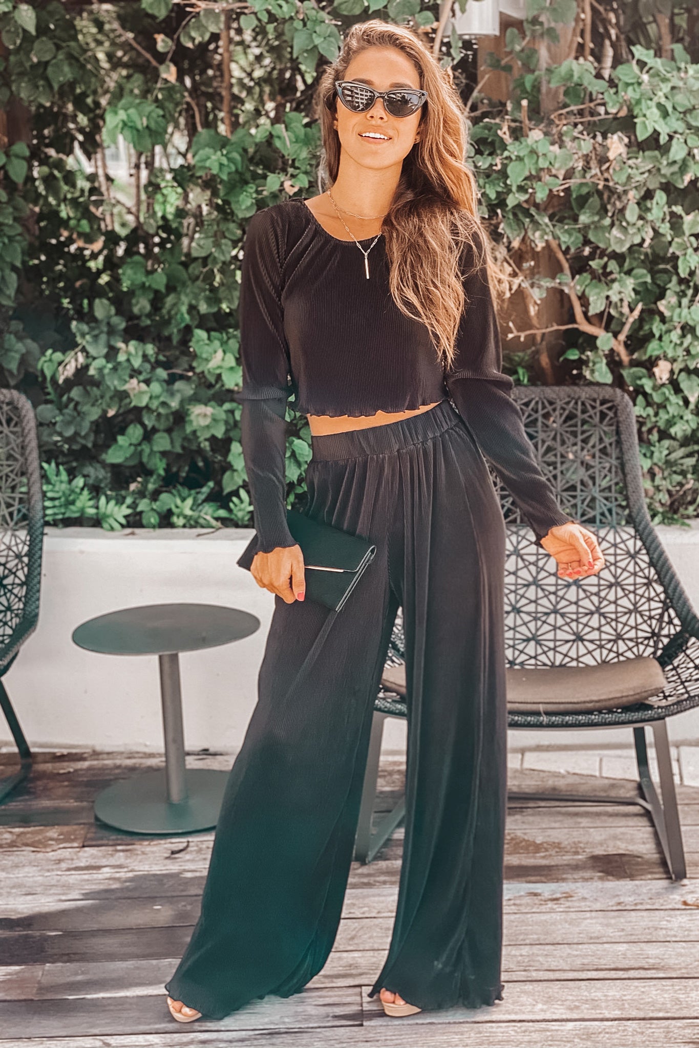 Black Long Sleeve Top and Pant Set – Saved by the Dress