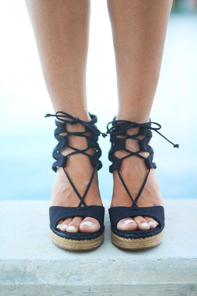 Black Fringe Wedges | Black Wedges | Cute Wedges – Saved by the Dress