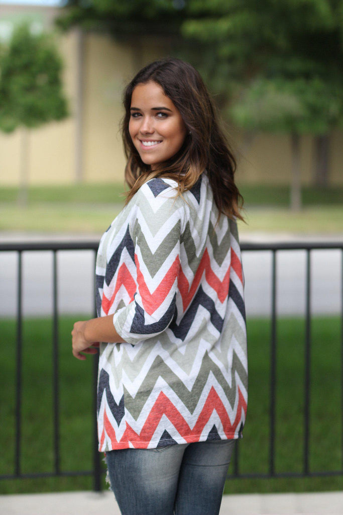 Multi Colored Cardigan | Chevron Cardigan – Saved by the Dress