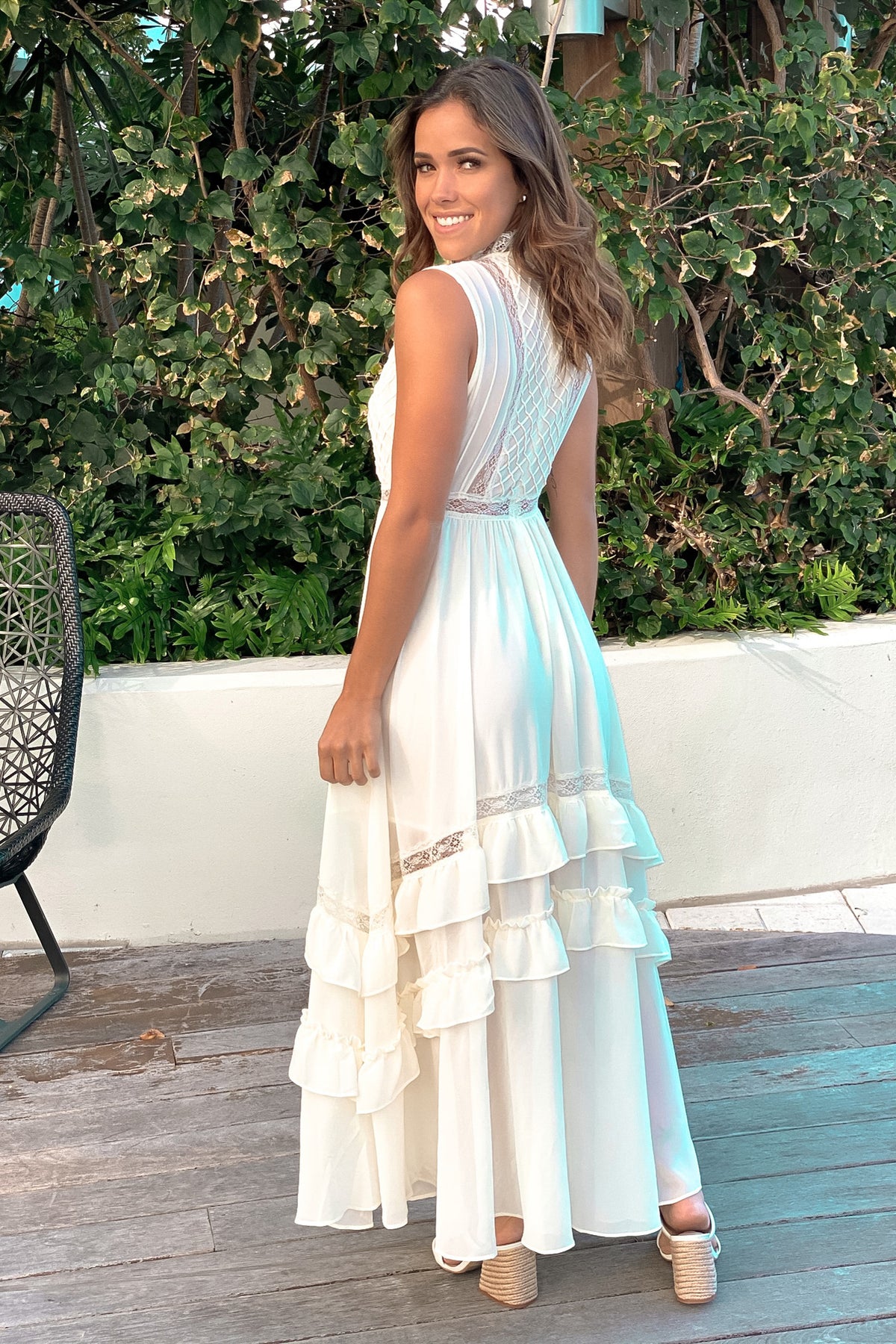 Ivory Ruffled Pintuck Dress | Maxi Dresses – Saved by the Dress