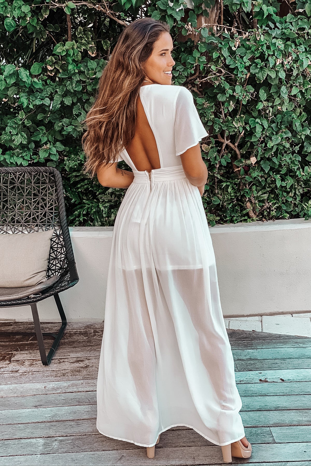 Ivory Maxi Dress With Sleeves | Maxi Dresses – Saved by the Dress