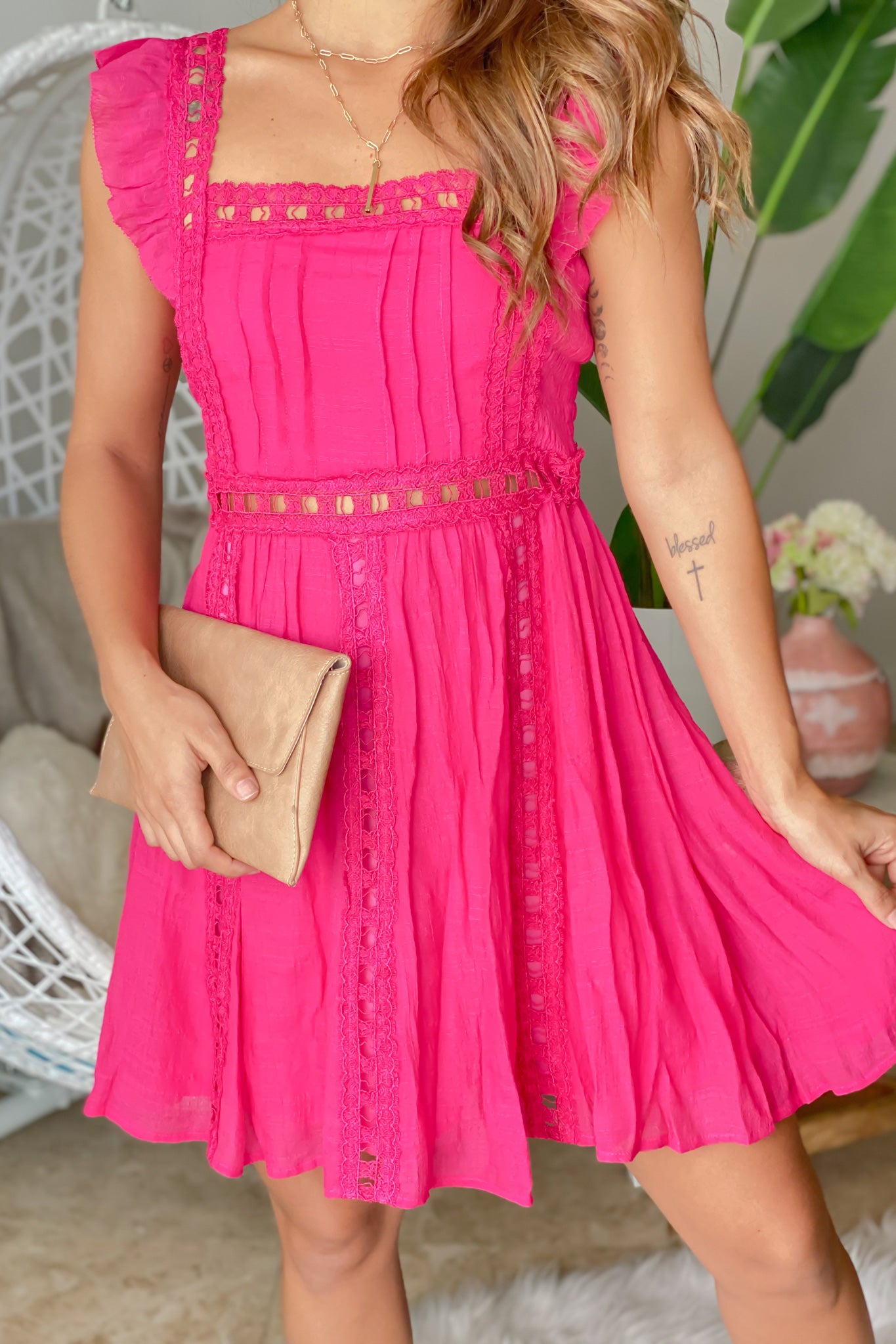 hot pink casual dress