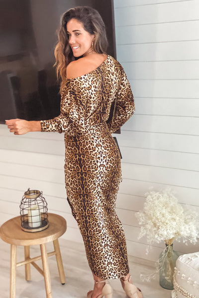 Leopard One Shoulder Ruched Dress | Maxi Dresses – Saved by the Dress