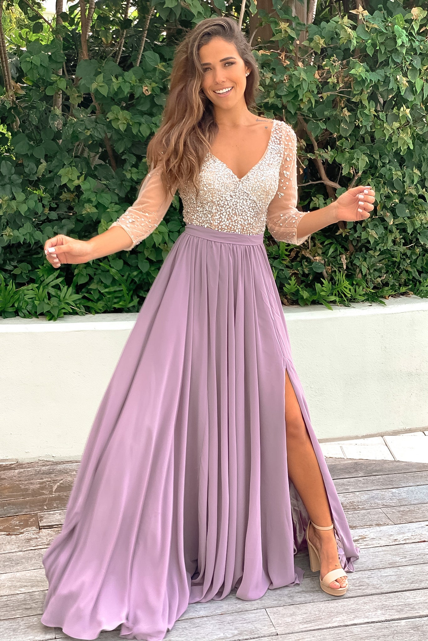 mauve colored formal dresses