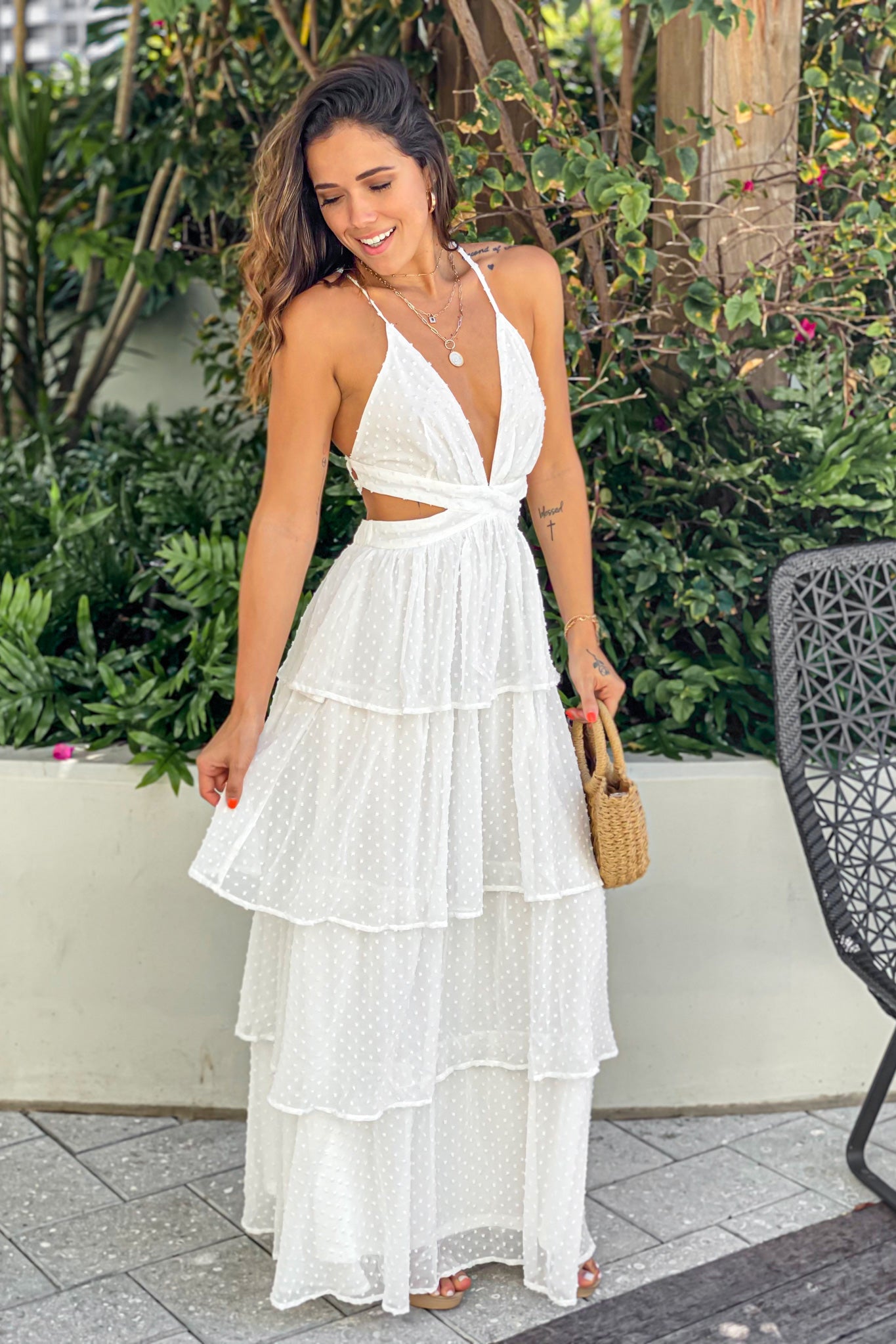 Off White Ruffled Maxi Dress | Maxi Dresses – Saved by the Dress