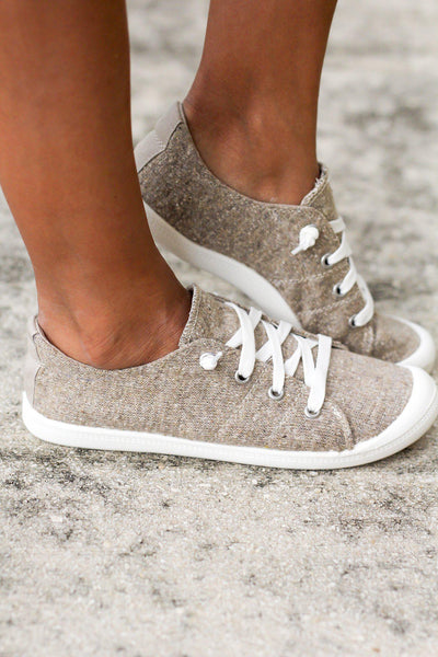 Akira Beige Sneakers | Online Boutiques – Saved by the Dress