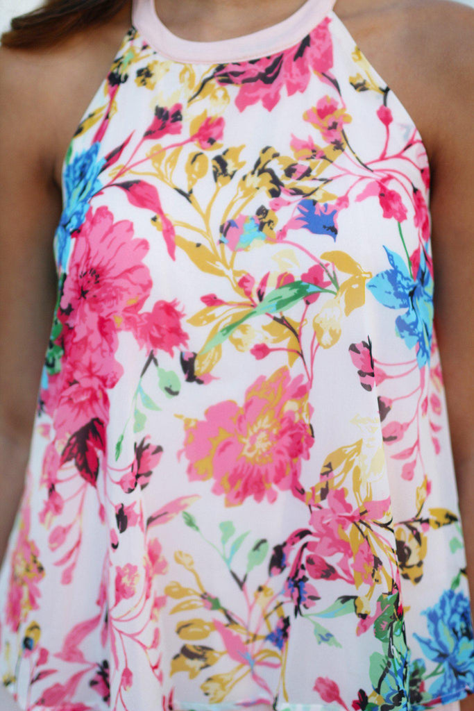 Blush Floral Tank Top | Blush Tank Top | Floral Top – Saved by the Dress
