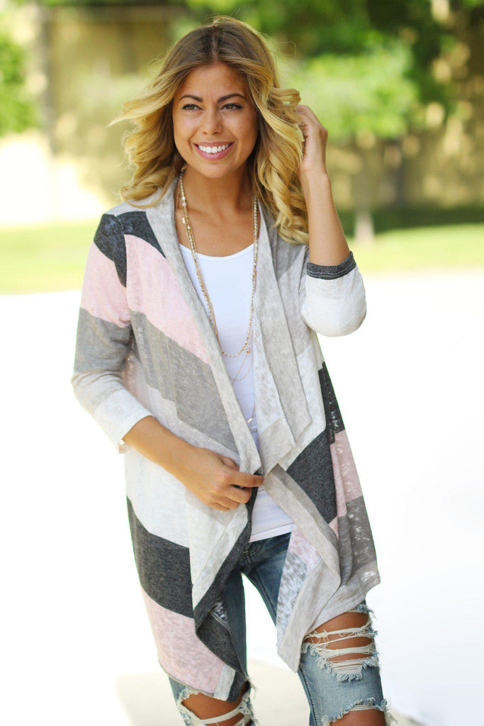 Pink And Ivory Cardigan | Shop Cardigan | Multicolor Cardigan – Saved ...