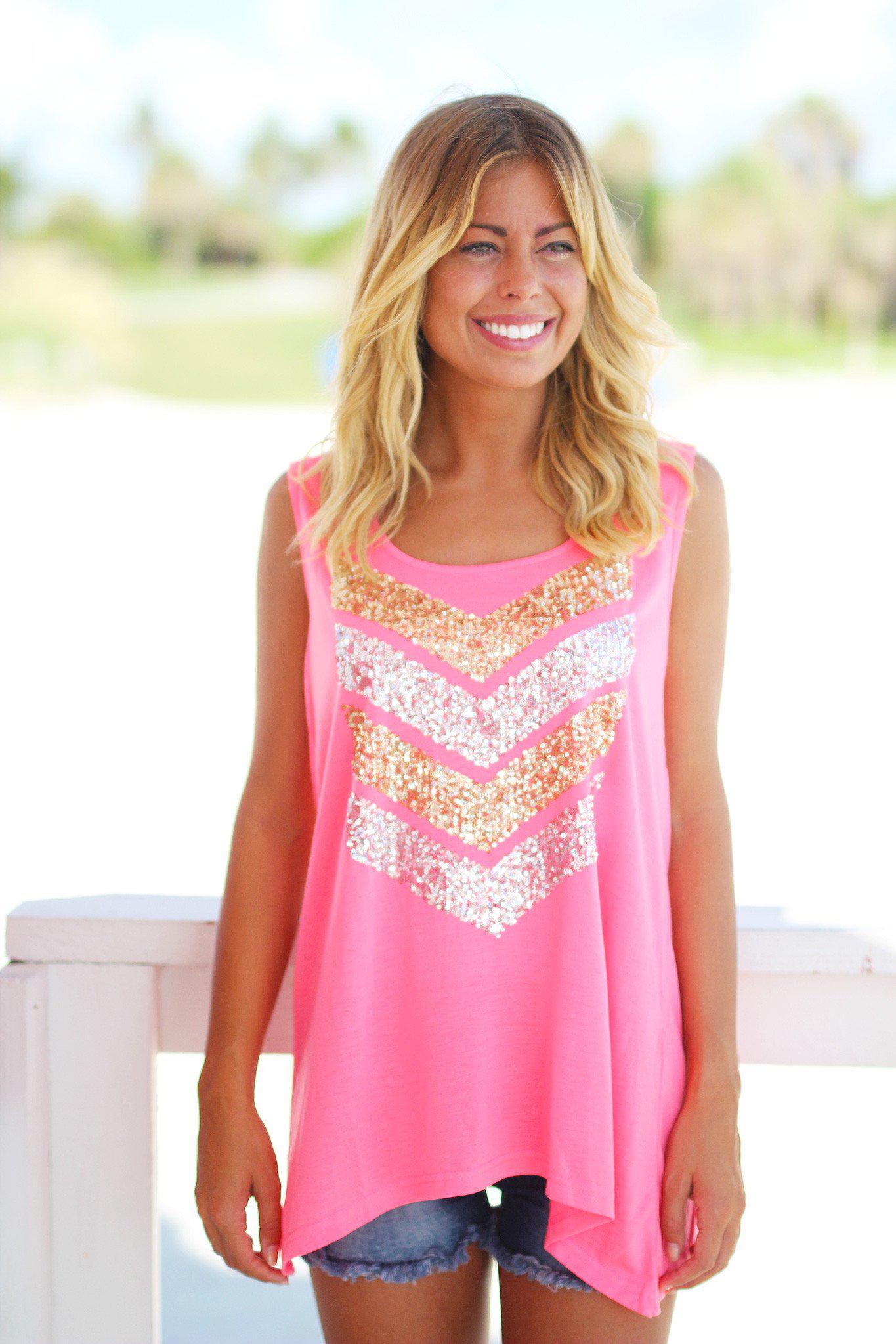 Pink Sequin Tank Top – Saved by the Dress