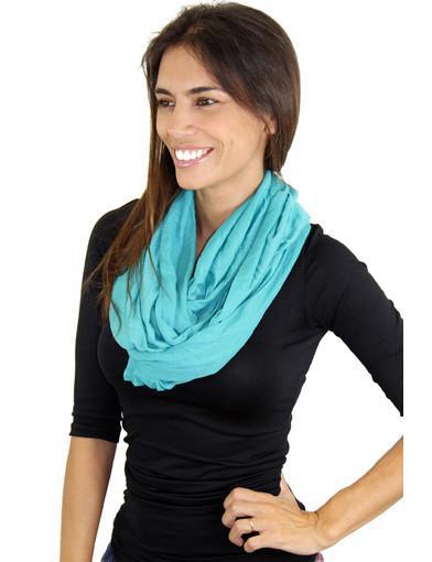 Solid Teal Infinity Scarf | Spring scarf – Saved by the Dress