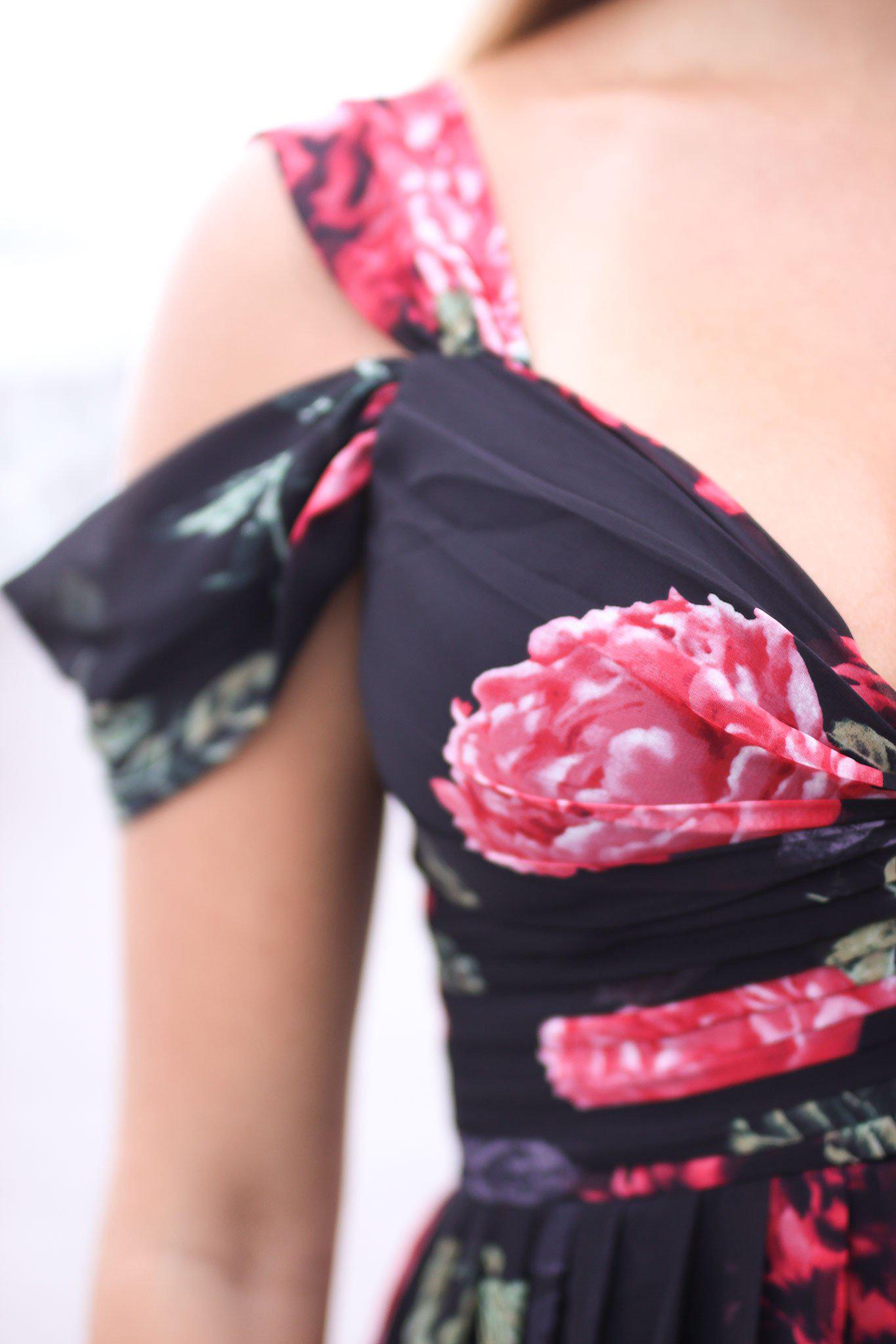 Black Floral Off Shoulder Maxi Dress Maxi Dress Bridesmaid Dress Saved By The Dress 