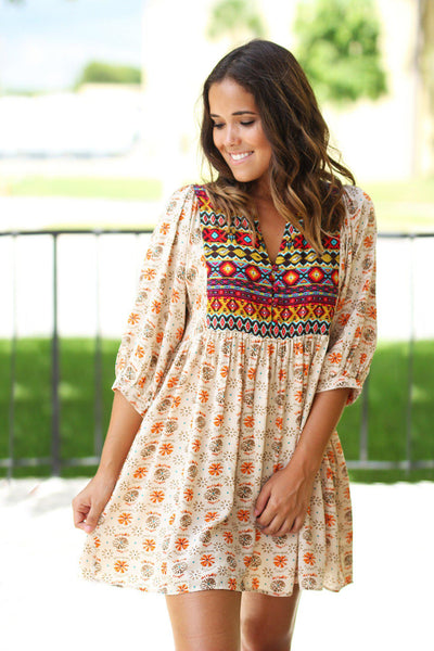 Boho Printed Short Dress | Short Dress | Cute Dress | Online Boutique ...