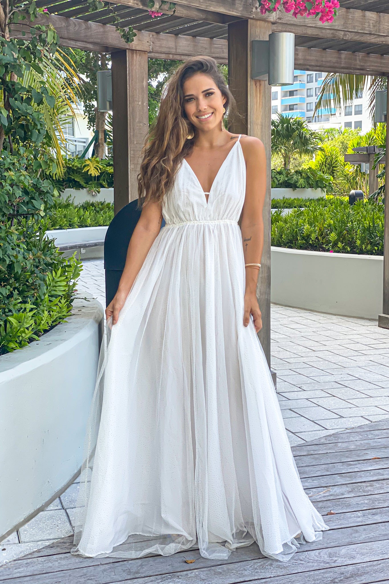 white maxi occasion dress