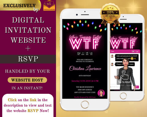 digital invitation mini rsvp website with a live meet and greet host