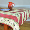 French Tablecloth Red and Yellow  Stripes with Olive Branches