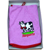 French Round Kitchen Towel with Marguerite the Cow Pink