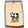 French Round Kitchen Towel with Marguerite the Cow Salmon