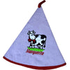 French Round Kitchen Towel with Marguerite the Cow Purple