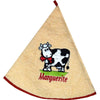 French Round Kitchen Towel with Marguerite the Cow Salmon