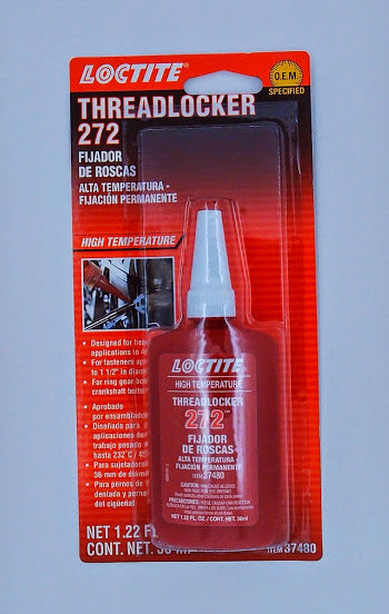  Loctite - 272 Fijador de tornillos rojo. Para altas  temperaturas. En botella, Rojo : Automotriz