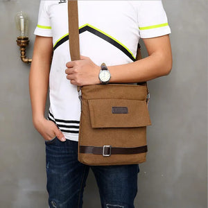 Leisure Shoulder Bag; Canvas; Crossbody Messenger Bag - GoodsAndProducts