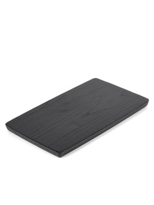 black wood cutting board