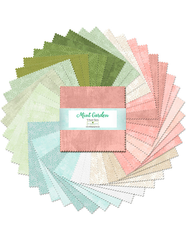 MINT GARDEN 5 Karat Gems 5-Inch Precuts by Wilmington Prints