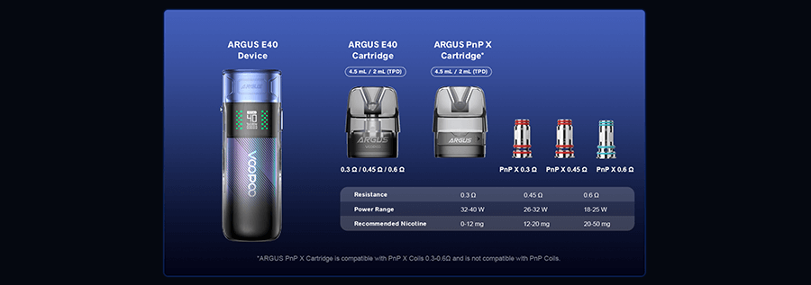 Voopoo Argus E40 Compatible Argus E40 Pods and Argus PnP X Coils