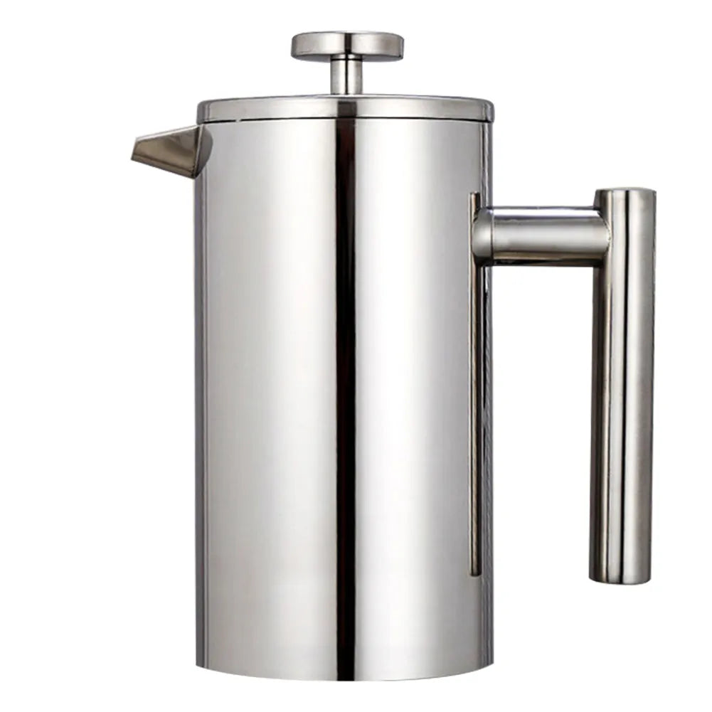 Stainless Steel French Press Coffee Maker - 350/800/1000ml Capacity, Double-Walled Design