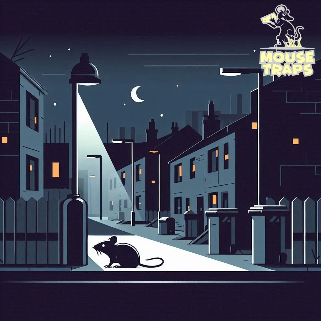 Rats in back dark streets at night