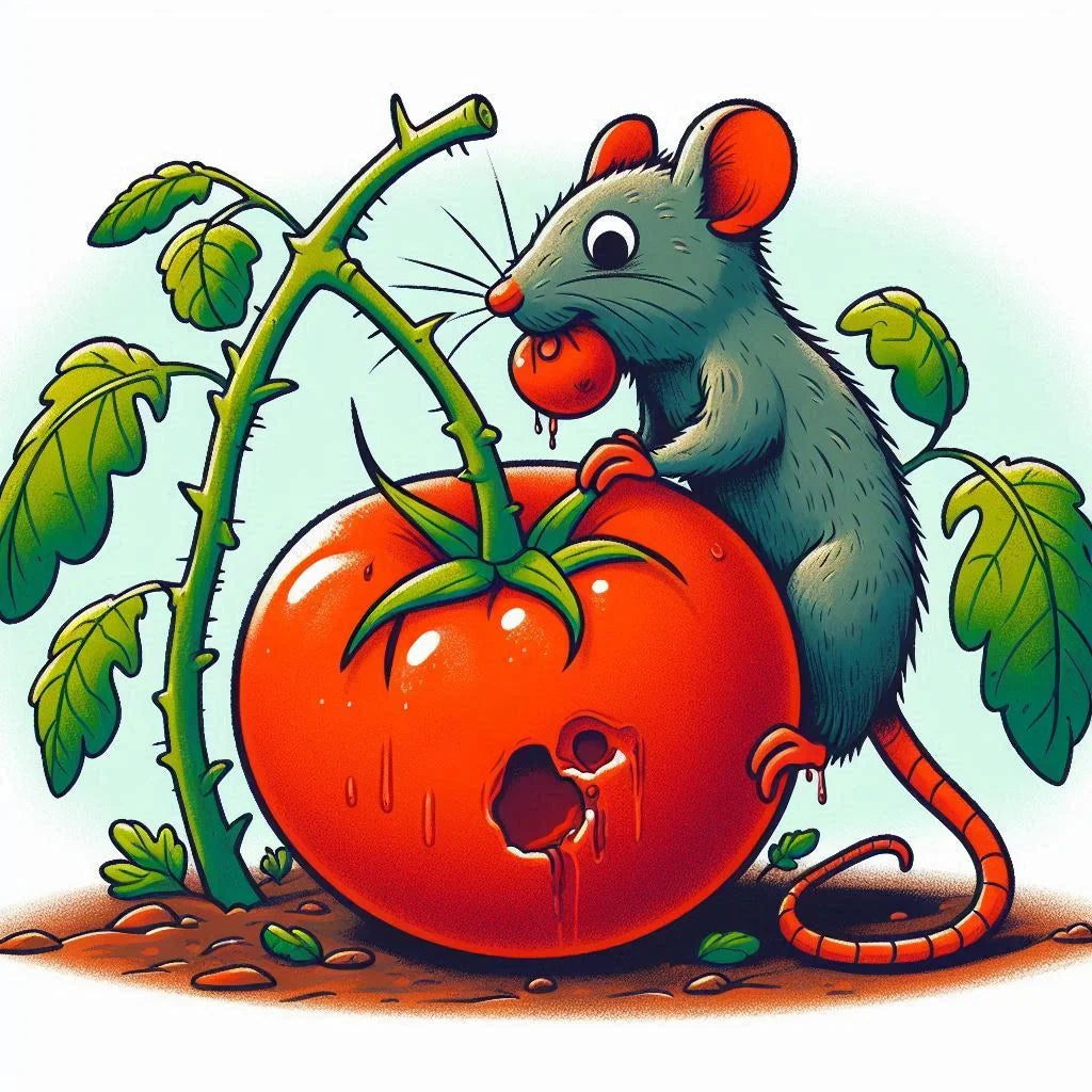 rat eating vegetables in a garden