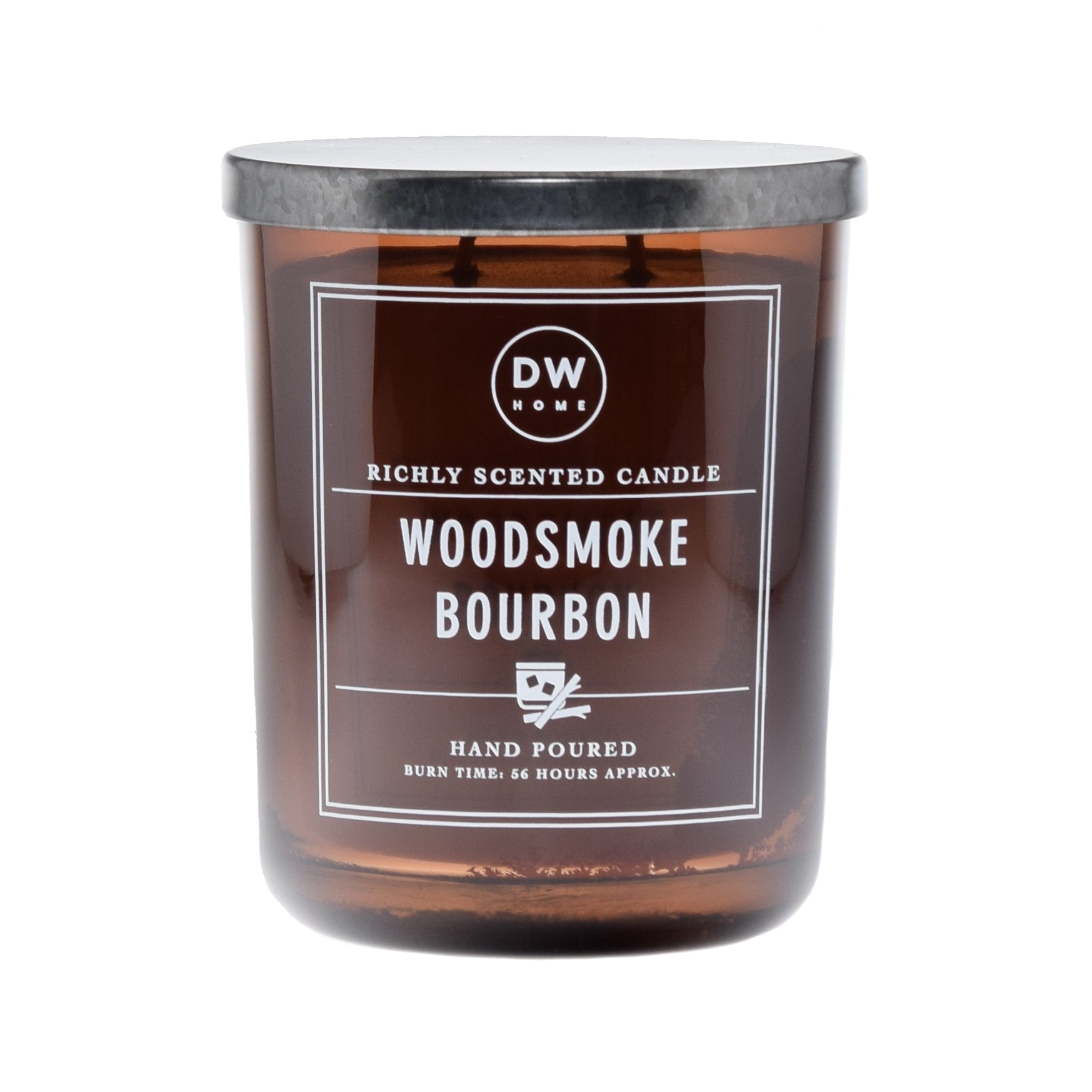 s e RICHLY SCENTED CANDLE WOODSMOKE BOURBON - 0 HAND POURED BURN TIME: 566 HOURS APPROX. 