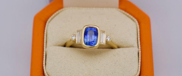 Sapphire and Diamond ring. Bespoke engagement rings. Bespoke Jewellery London. Bespoke engagement ring designer London. Serena Ansell Jewellery.
