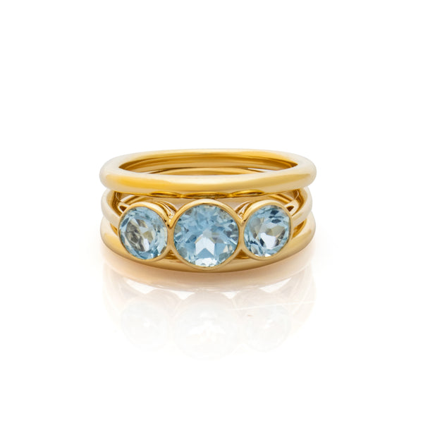 Topaz three band ring. Topaz ring. Bespoke ring. Ring designer London. Serena Ansell Jewellery.