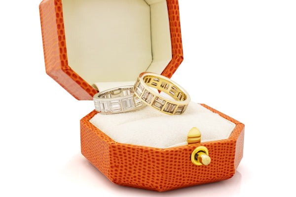 Brickwork baguette diamond rings. Diamond eternity rings. Diamond band. Baguette diamonds. Serena Ansell Jewellery.