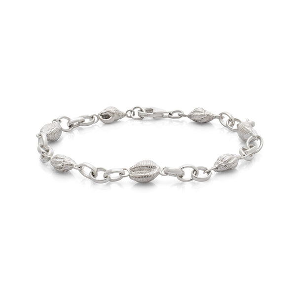 Langland Bay bracelet. Shell braceleet. Solid silver bracelet. Shell jewellery Those Happy Places. Serena Ansell Jewellery.