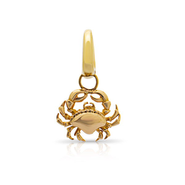 Claude the crab. Crab pendant charm. Crab jewellery. Solid gold crab. Cancer zodiac jewellery. Cancer jewellery. Cancer crab. Serena Ansell Fine Jewellery.