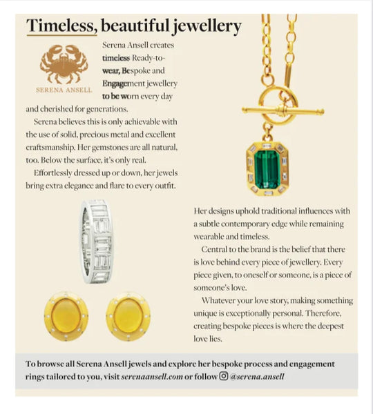 Serena Ansell Jewellery Sunday Times Magazine.