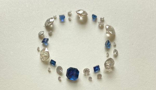 Sapphire and Diamond. Heirloom gemstone jewellery. Repurposed gemstones. Vintage jewellery redesign. Serena Ansell Fine jewellery. Bespoke jewellery designer. London jeweller.