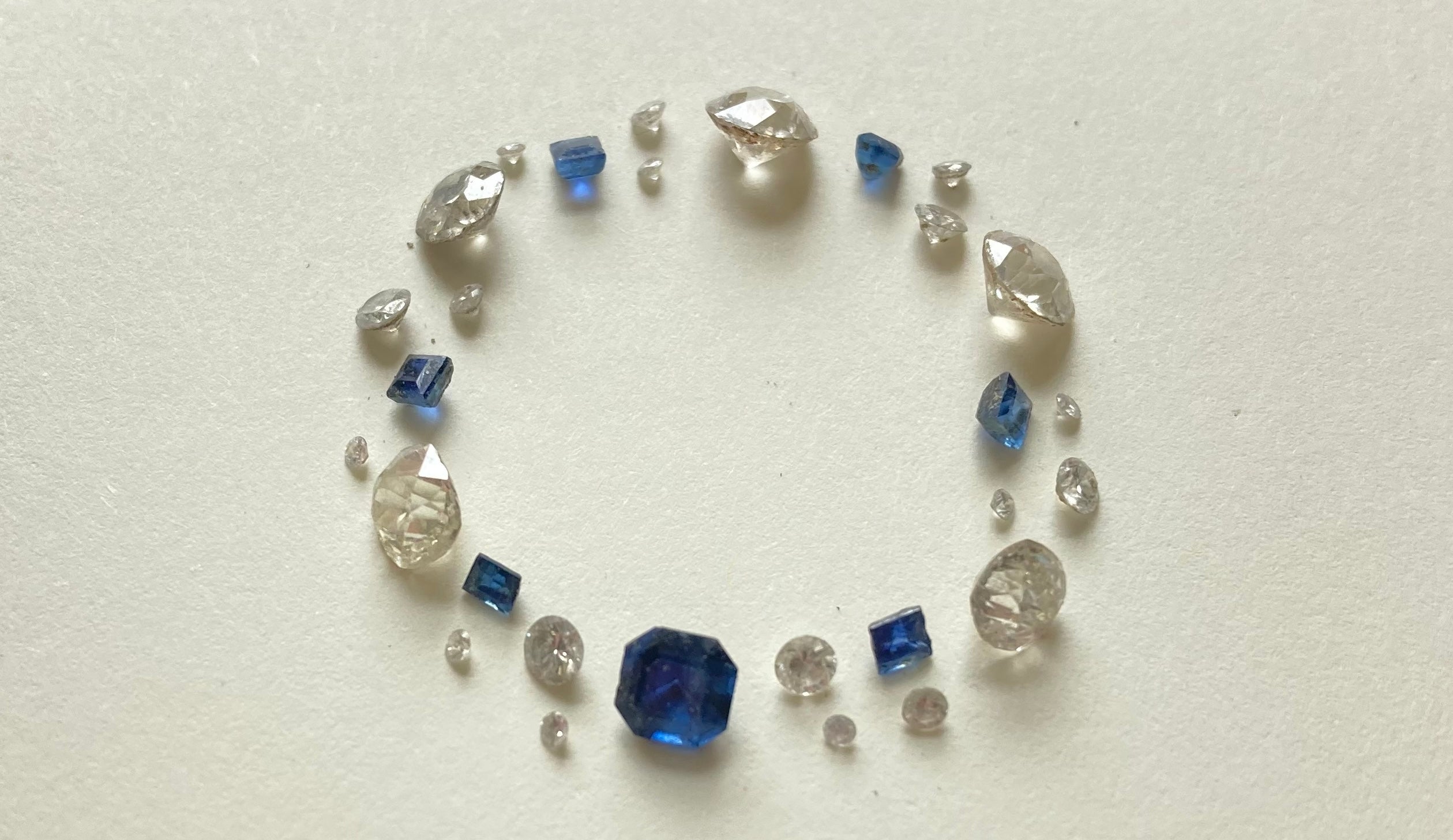 Sapphire and diamond ring design. Serena Ansell jewellery. Bespoke jewellery London.